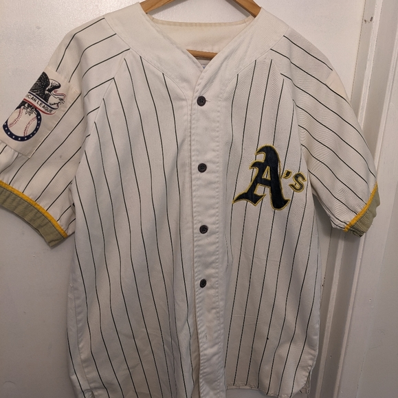Starter Oakland Athletics A's Jersey Vintage Retro Medium M RARE 2pac Tupac - Picture 5 of 10
